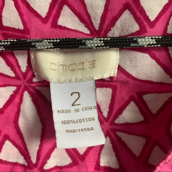 Chicos Pink & White Geometric pattern - Picture 5 of 9